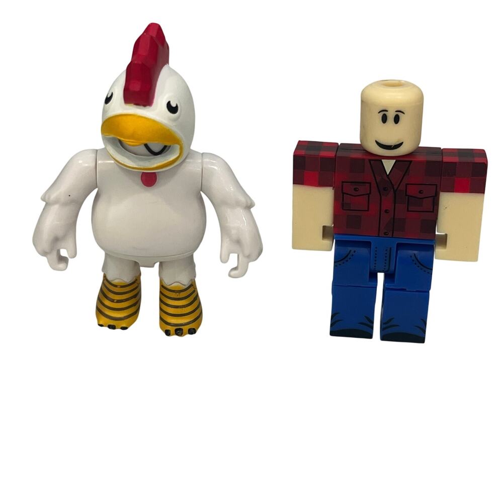 Roblox Chicken Simulator Jazwares Chicken Suit & Farmer Figures Lot of 2 No Code